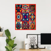 Conceptions Tie-Dye sur une grande affiche murale (Bureau à domicile)