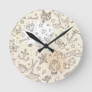 Conceptpatroon tattoo ronde klok