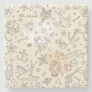 Conceptpatroon tattoo stenen onderzetter