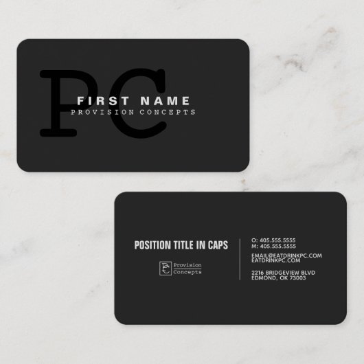 Concepts de disposition - Carte d'entreprise (Devant / Derrière)