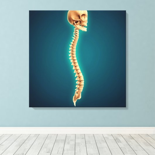 Conceptueel Afbeelding van de humane schedel en ru Canvas Afdruk (Insitu (Houten vloer))