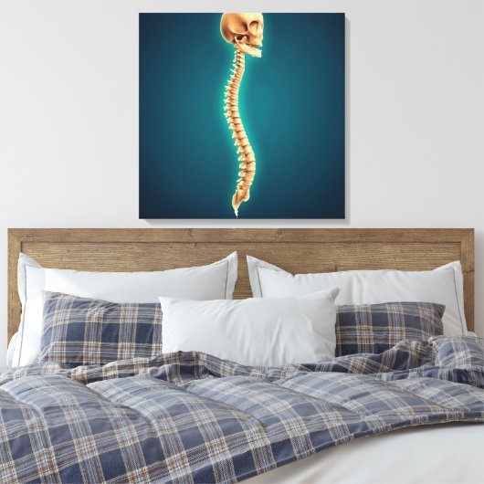 Conceptueel Afbeelding van de humane schedel en ru Canvas Afdruk (Insitu (Slaapkamer))