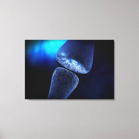 Conceptueel Afbeelding van de synapse van neuron i Canvas Afdruk (Voorkant)