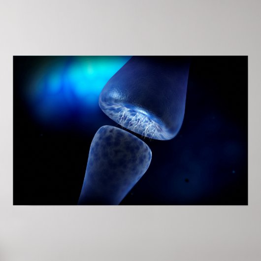 Conceptueel Afbeelding van de synapse van neuron i Poster (Voorkant)