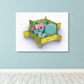 Conceptueel Afbeelding van een Plant cel Canvas Afdruk (Insitu (Houten vloer))