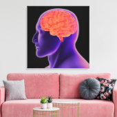 Conceptueel Afbeelding van het menselijk brein 1 Canvas Afdruk (Insitu (Woonkamer))