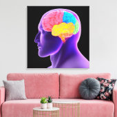 conceptueel Afbeelding van het menselijk brein 7 Canvas Afdruk (Insitu (Woonkamer))