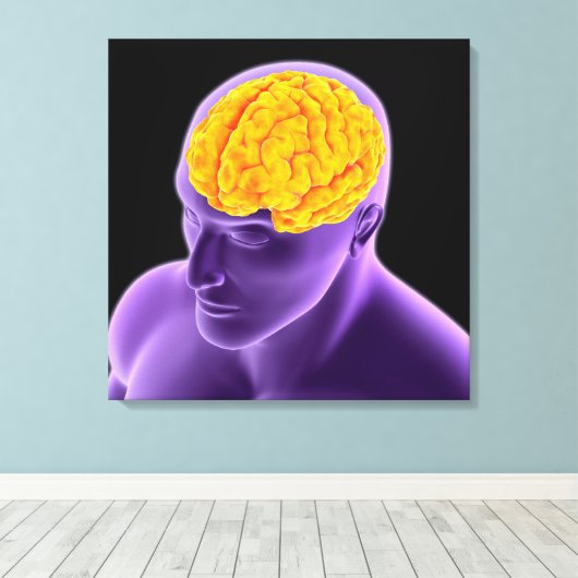 Conceptueel Afbeelding van het menselijk brein 8 Canvas Afdruk (Insitu (Houten vloer))
