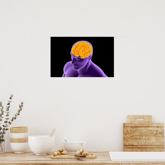 Conceptueel Afbeelding van het menselijk brein 8 Poster (Keuken)