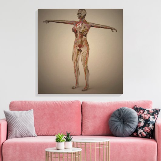 Conceptueel Afbeelding van het menselijk zenuwstel Canvas Afdruk (Insitu (Woonkamer))
