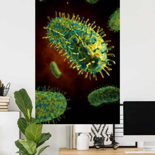 Conceptueel Afbeelding van het rabiësvirus 1 Poster (Thuiskantoor)