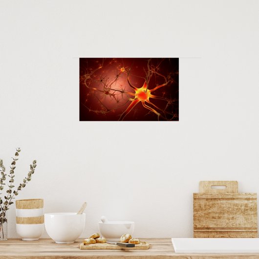 Conceptueel Afbeelding van Neuron 1 Poster (Keuken)