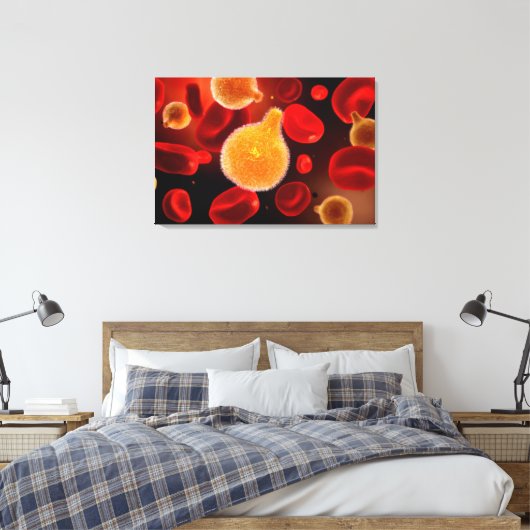Conceptueel Afbeelding van plasma dat malaria vero Canvas Afdruk (Insitu (Slaapkamer))