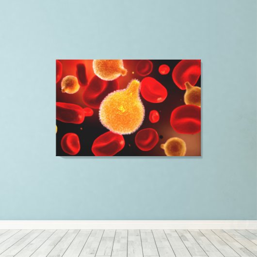 Conceptueel Afbeelding van plasma dat malaria vero Canvas Afdruk (Insitu (Houten vloer))