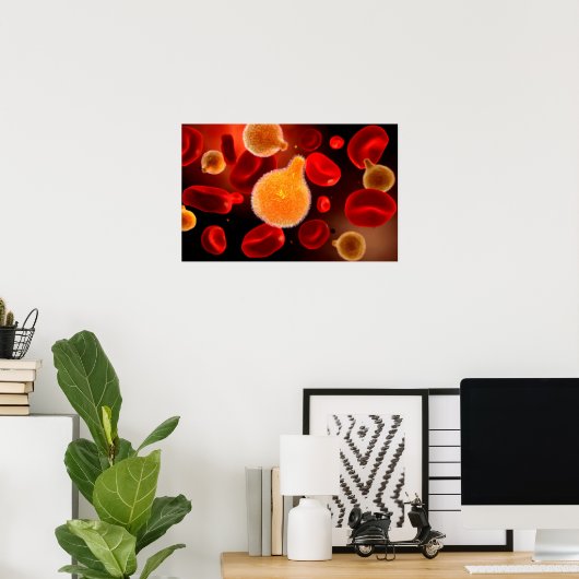 Conceptueel Afbeelding van plasma dat malaria vero Poster (Thuiskantoor)