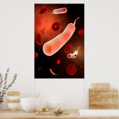 Conceptueel Afbeelding van Vibrio Cholerae 2 Poster (Keuken)