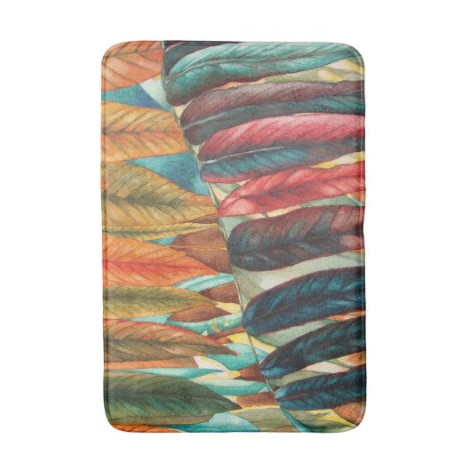 conceptuele grote herfstblades in levendige kleure badmat (Voorkant Verticaal)