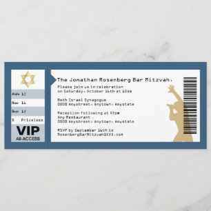 Concert Bar Mitzvah Invitation Navy Blue