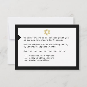 Concert Billet Bar Mitzvah RSVP Carte de réponse N