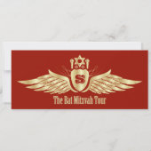 Concert Billet Bat mitzvah Invitation Crimson Red (Dos)