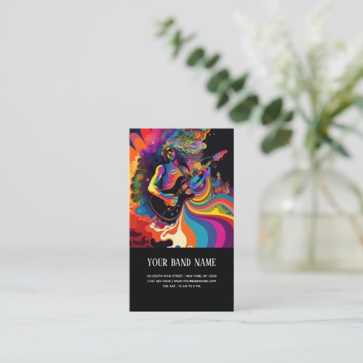 Concert de musique carte de visite guitariste (Debout devant)