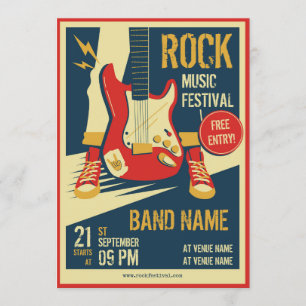 Concert de musique rétro faire-part Invitation