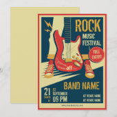 Concert de musique rétro faire-part Invitation (Devant / Derrière)