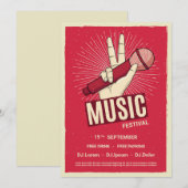 Concert de musique rétro faire-part Invitation (Devant / Derrière)