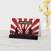 Concert de rock Silhouette avec carte d'anniversai (Fleur jaune)