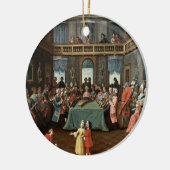 concert in een privéhuis keramisch ornament (Links)