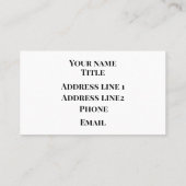 Concert Music Standard, Carte de visite de 3,5 po (Dos)