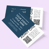 Concert | Navy Blue QR Code Event Ticket