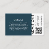 Concert | Navy Blue QR Code Event Ticket (Dos)
