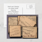 Concert ou considérant Enregistrer la date Carte p (Devant / Derrière)