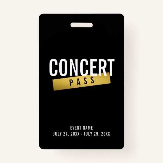 Concert Pass Music Festival Modern VIP Badge (Devant)