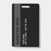 Concert Photo All Access Pass ID Badge (Arrière)