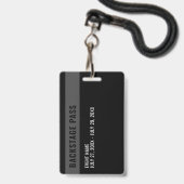 Concert Photo All Access Pass ID Badge (Arrière avec lanière)