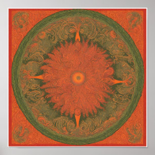 Concert poster, Psychedelic Rock, Paisley, Rood Poster