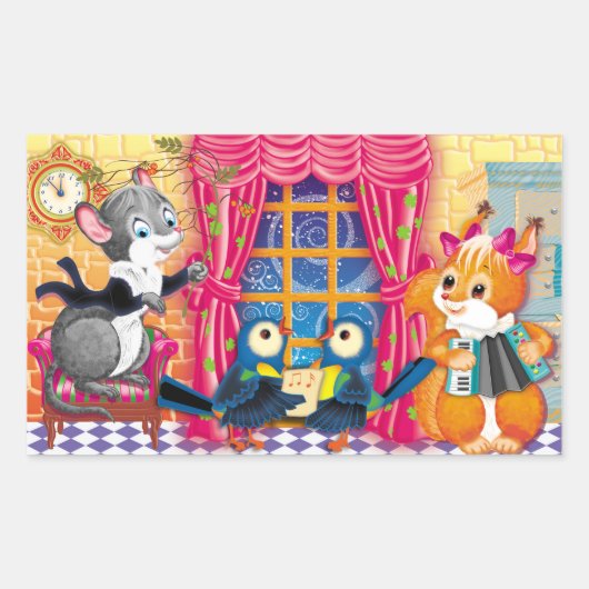 concert rechthoekige sticker (Voorkant)