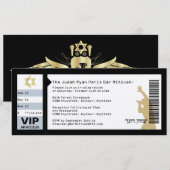 Concert Ticket Bar Mitzvah Invitation en JRP noir (Devant / Derrière)
