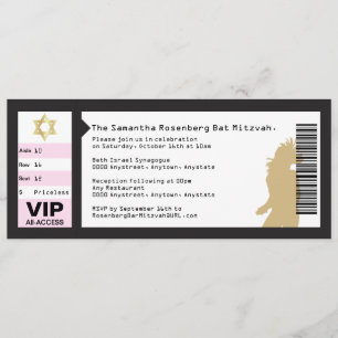 Concert Ticket Bat Mitzvah in Black Kaart