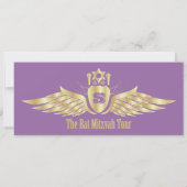 Concert Ticket Bat Mitzvah Uitnodiging in Paars (Achterkant)