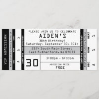 Concert Ticket Invitation Noir