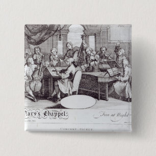 Concert Ticket voor Mary's kapel Vierkante Button 5,1 Cm