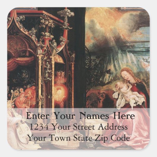 Concert voor kerstviering van hoeken vierkante sticker (Voorkant)