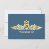Concertbalie Mitzvah RSVP Reply Navy Blue Kaartje (Achterkant)