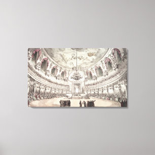 Concerthal in Venetië, 18e eeuw (gekleurd eng) Canvas Afdruk