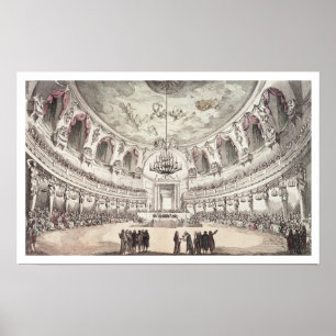 Concerthal in Venetië, 18e eeuw (gekleurd eng) Poster