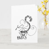 Concertina Player - Carte de voeux blanche Stickso (Fleur jaune)