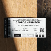 Concertkaart QR-code Minimalistisch Zwart en Wit Kaart